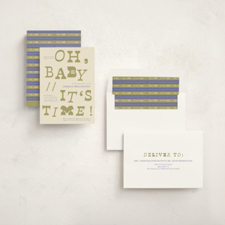This is a broccoli baby shower invitations with standard by Kartika Paramita called oh baby it's time printing on signature in standard