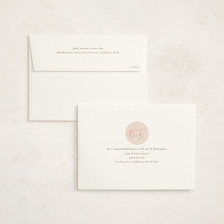 This is a blush baby shower invitations with standard by Teju Reval called forest toile printing on signature in standard