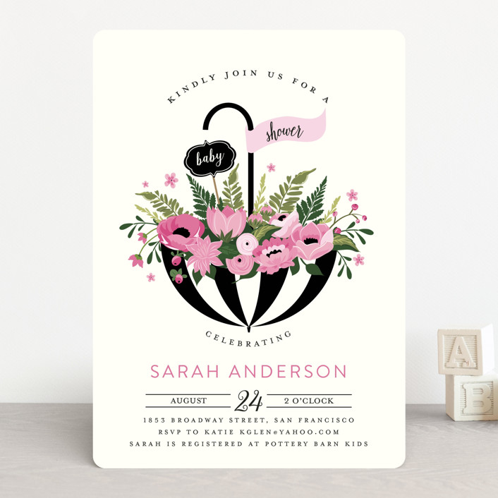 Umbrella Bouquet Baby Shower Invitations by Susan Moyal Minted