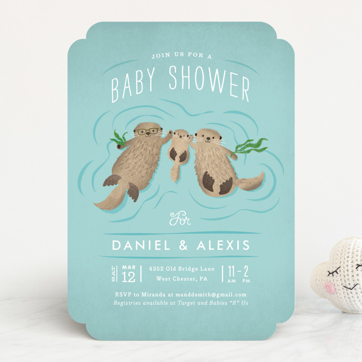 Little Otters Baby Shower Invitations by Jennifer Wick Minted