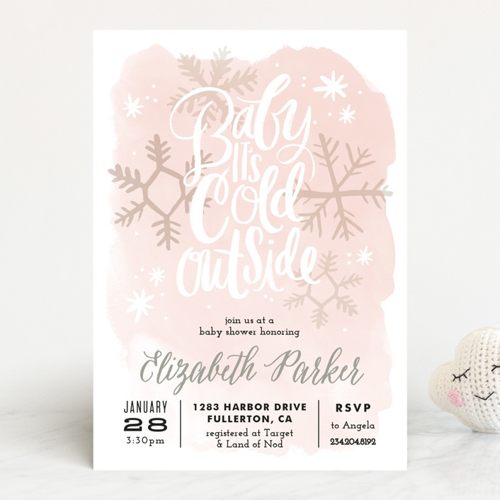 Paper Baby It's Cold Outside Evite Winter gender reveal invitation Baby
