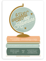 Custom Birth Announcement Baby Red Blue Yellow ABC Blocks Shower Invitation Adoption