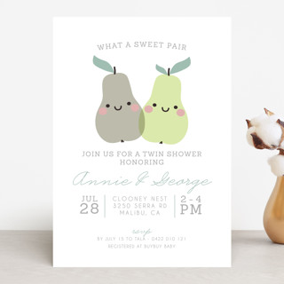 Sweet Pair Baby Shower Invitations By Hudson Meet Minted Sweet Pair Baby Shower Invitations