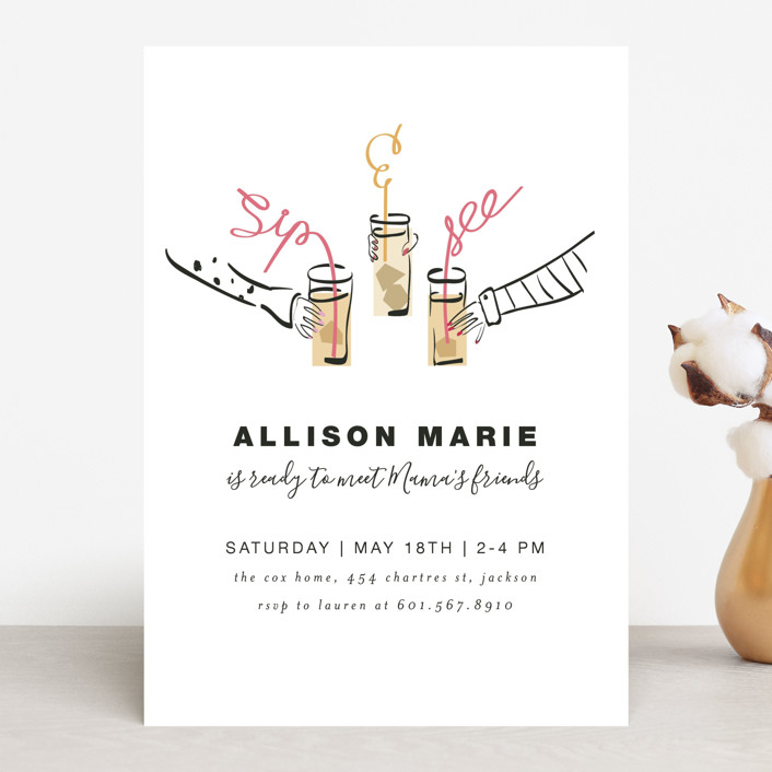 Sip See Baby Shower Invitations By Novel Paper Minted Baby Shower Invitations By Novel Paper