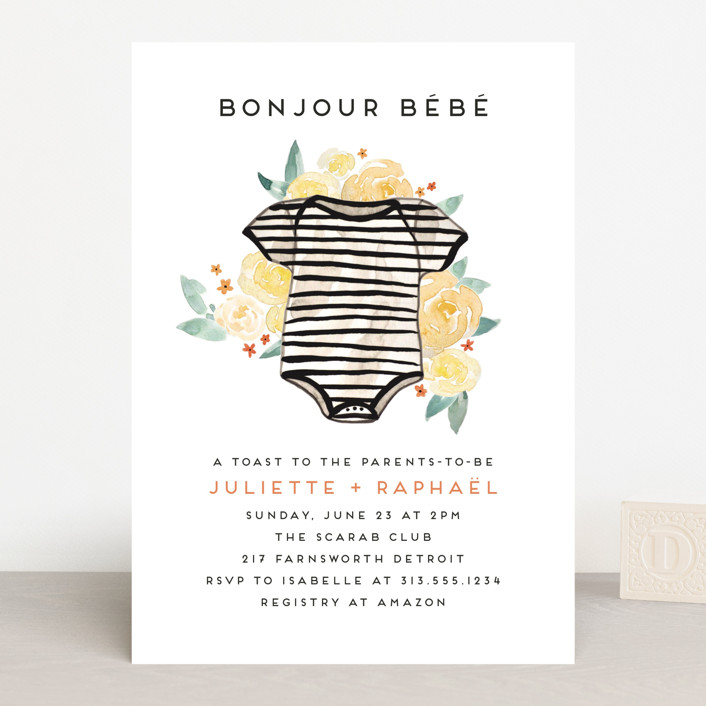 Bonjour Bebe Baby Shower Invitations by Jamie Alexander | Minted