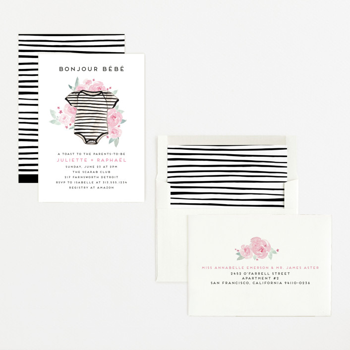 Colorful Pattern Unisex Baby Shower Card or New Baby Card \u2022 by @mydarlin/_bk Bonjour Bebe Card
