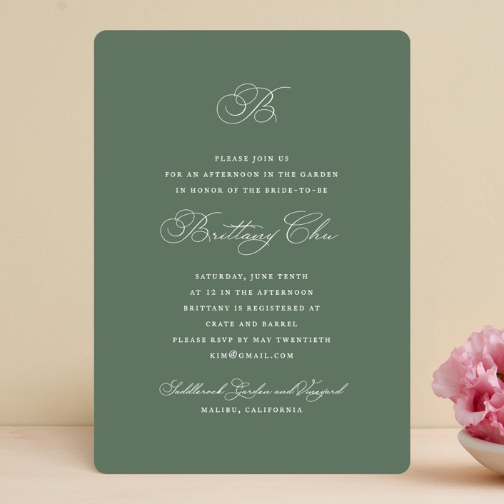 Initial Bridal Shower Invitations by Jennifer Postorino Minted
