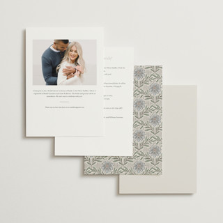 This is a hydrangea bridal shower invitations with standard by Jen Owens called bouquet wrap printing on signature in standard