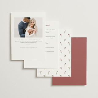 This is a blush bridal shower invitations with standard by Lori Wemple called floral frame printing on signature in standard