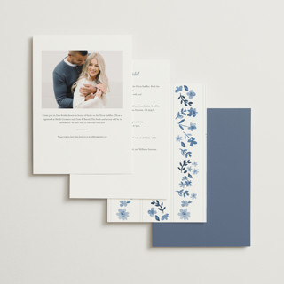 This is a cerulean bridal shower invitations with standard by Nicole Walsh called garden printing on signature in standard