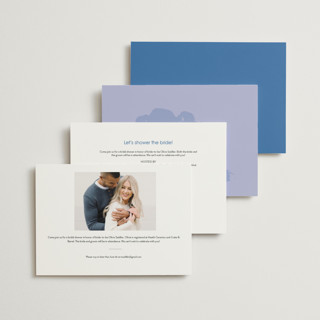 This is a hydrangea bridal shower invitations with standard by Morgan Kendall called bloom printing on signature in standard