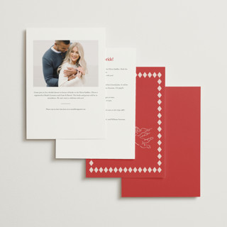This is a ruby bridal shower invitations with standard by Helena Vitto called club amore printing on signature in standard