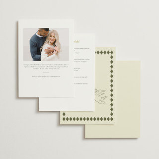 This is a olive bridal shower invitations with standard by Helena Vitto called club amore printing on signature in standard