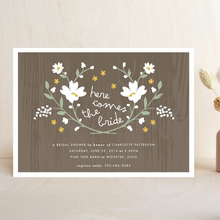 Rustic Wildflowers Bridal Shower Invitations by Kristie Kern Minted
