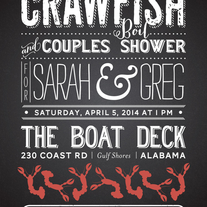 Crawfish & Couples Bridal Shower Invitations by Lesa Abney Minted