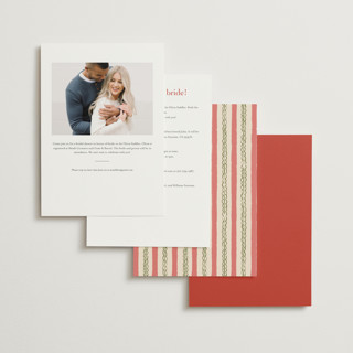 This is a candy cane bridal shower invitations with standard by Susan Zinader called cheers to you printing on signature in standard