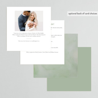 This is a moss bridal shower invitations with standard by Cass Loh called watercolor flowers crest printing on signature in standard