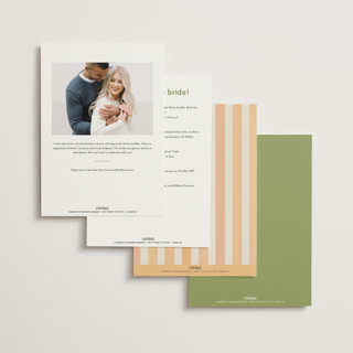 This is a palm bridal shower invitations with standard by Creo Study called formal scallop printing on signature in standard