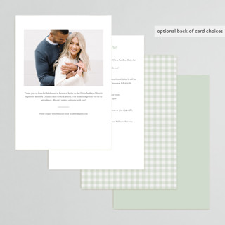 This is a mint bridal shower invitations with standard by Lea Delaveris called charming printing on signature in standard