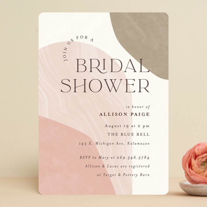 "Arched" - Modern Bridal Shower Invitations in Divine by Pixel and Hank.