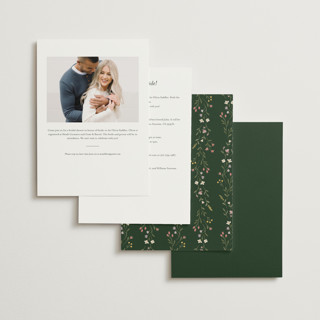 This is a juniper bridal shower invitations with standard by Katherine Moynagh called floral greenery printing on signature in standard