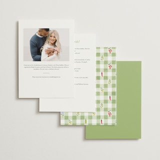 This is a sage leaf bridal shower invitations with standard by Sarah Knight called market printing on signature in standard