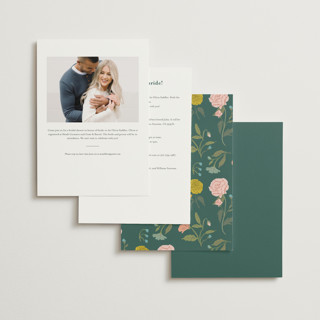 This is a seagreen bridal shower invitations with standard by Lori Wemple called floral bouquet printing on signature in standard