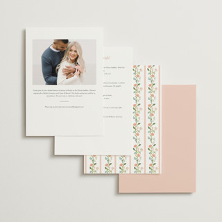 This is a melon bridal shower invitations with standard by Susan Moyal called garden tea printing on signature in standard