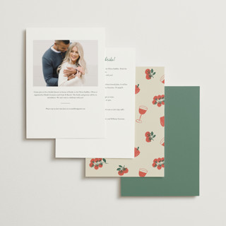 This is a sage bridal shower invitations with standard by Kelly Watkins called gingham garden printing on signature in standard