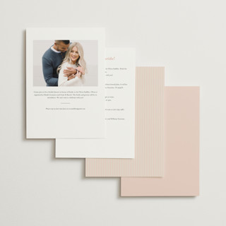 This is a blush bridal shower invitations with standard by Baumbirdy called big bow printing on signature in standard