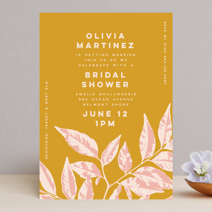 Leaves Bridal Shower Invitations by Owl and Toad Minted