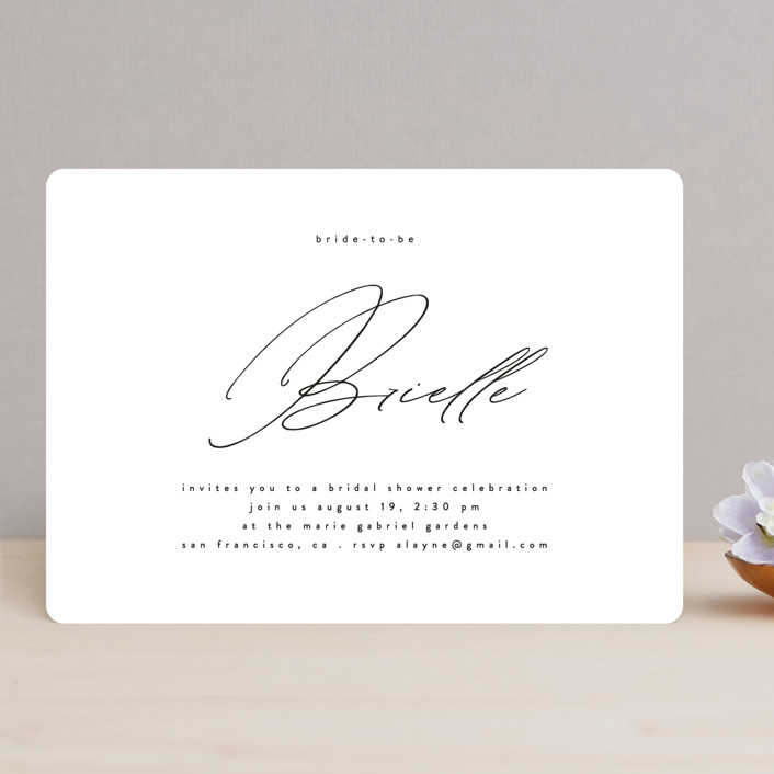 Elegant Script Bridal Shower Invitations by Angela Thompson Minted