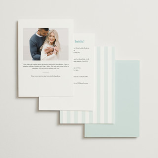 This is a ocean bridal shower invitations with standard by Sara Hicks Malone called awning stripe printing on signature in standard