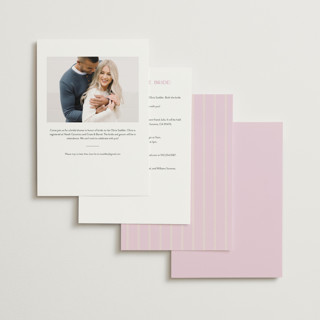 This is a blush bridal shower invitations with standard by Ellen Schlegelmilch called stitched lines printing on signature in standard