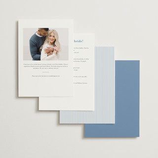 This is a french blue bridal shower invitations with standard by Carolyn MacLaren called timeless together printing on signature in standard