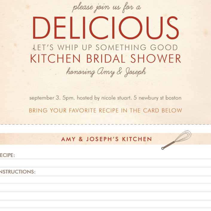 Couple's Recipe Bridal Shower Invitations by Ana Gonzalez Minted