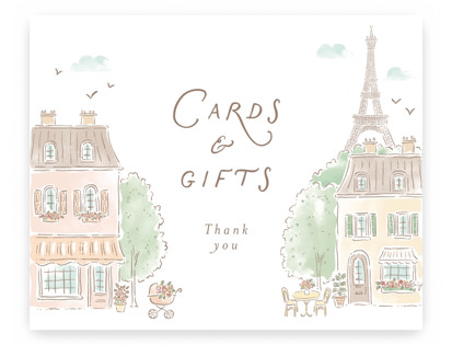 This is a strawberry baby shower decorations with standard by Jennifer Wick called a day in paris printing on doublethick in 8x10