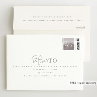 This is a silk wedding thank you cards with standard by Creo Study called two cute printing on signature in standard