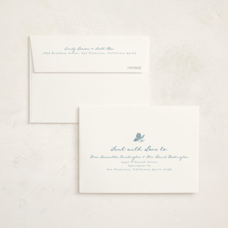 This is a duck egg baby thank you cards with standard by Vera Lim called vintage love printing on signature in standard