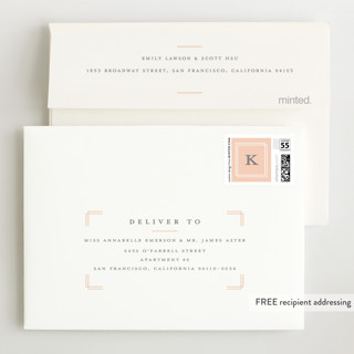 This is a melon wedding thank you cards with standard by Stacey Meacham called name plate printing on signature in standard