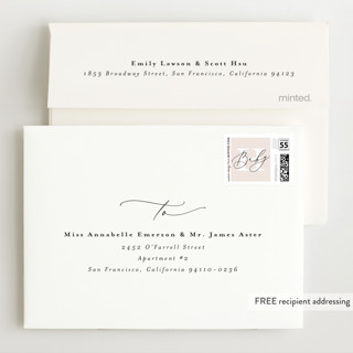 This is a shell wedding thank you cards with standard by Lea Delaveris called just lovely printing on signature in standard