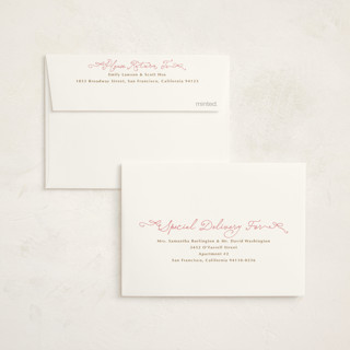 This is a flamingo baby thank you cards with standard by Jackie Crawford called tiny bow script printing on signature in standard