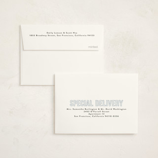 This is a glacier baby thank you cards with standard by Susan Asbill called little name printing on signature in standard