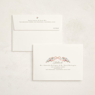 This is a blush baby thank you cards with foil pressed by Itsy Belle Studio called merie printing on strathmore in standard