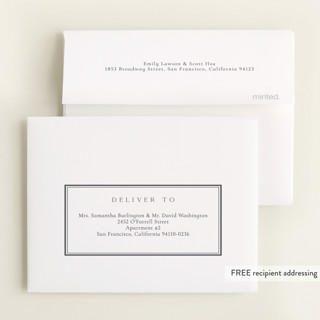 This is a cloud baby thank you cards with foil pressed by Nicole Walsh called classic border printing on strathmore in standard