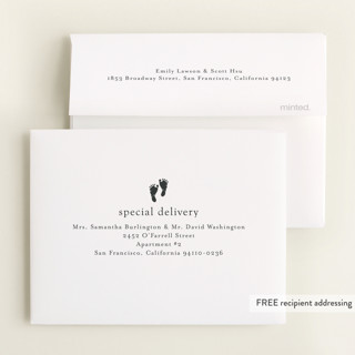 This is a cotton baby thank you cards with foil pressed by Stacey Meacham called modern lines printing on strathmore in standard