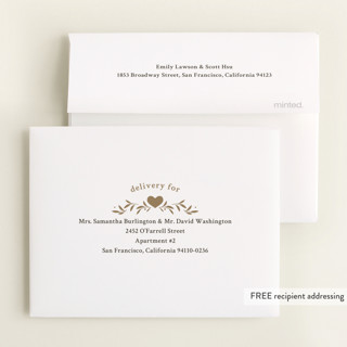 This is a snow baby thank you cards with foil pressed by letterfix called heart crest printing on strathmore in standard