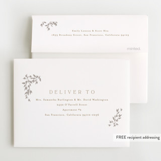 This is a latte baby thank you cards with foil pressed by Kristie Kern called tiny sprigs printing on strathmore in standard