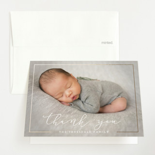 Our Little Love Foil Pressed Birth Announcement Thank You Cards By Our Little Love Foil Pressed Birth