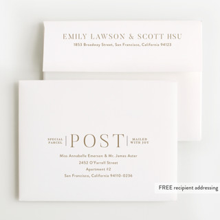 This is a pearl baby thank you cards with foil pressed by Megan Davis called merriest occasion printing on strathmore in standard